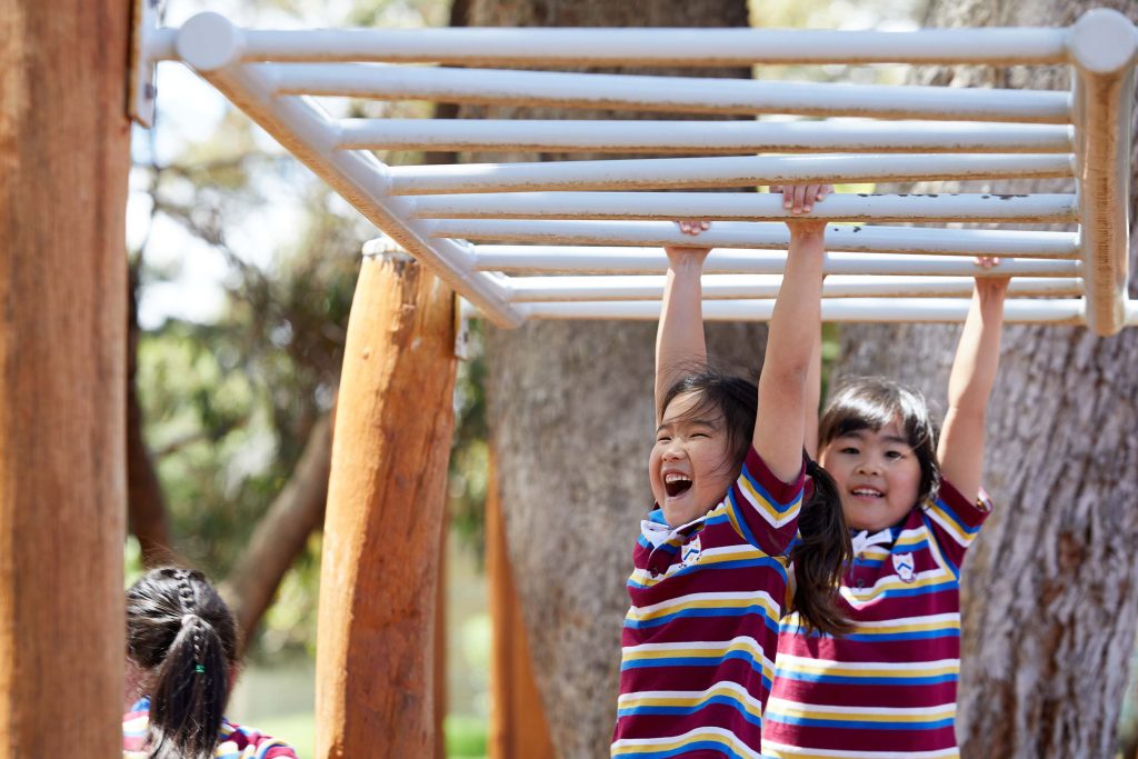 st mary's junior school students on monkeybars